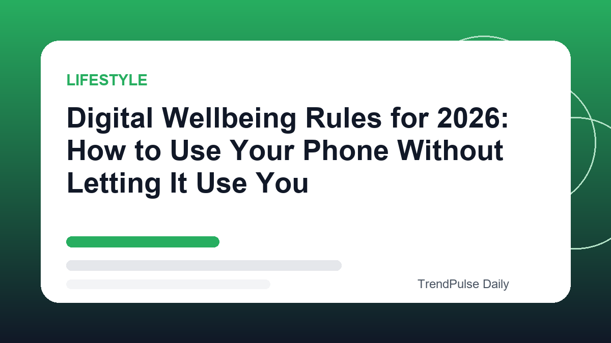 Digital Wellbeing Rules for 2026: How to Use Your Phone Without Letting It Use You