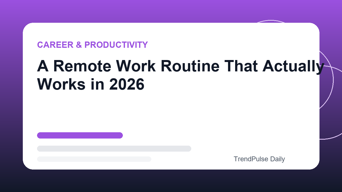 A Remote Work Routine That Actually Works in 2026